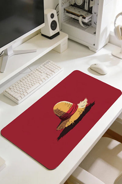 One Piece Luffy Şapka Desenli Oyuncu Mouse Pad