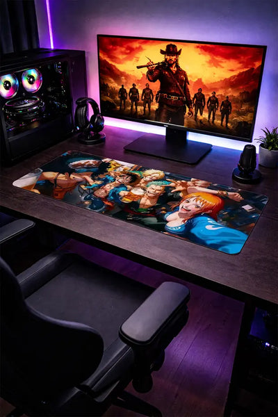One Piece Luffy, Zoro, Nami, Sanji & Usopp Desenli Oyuncu Mouse Pad
