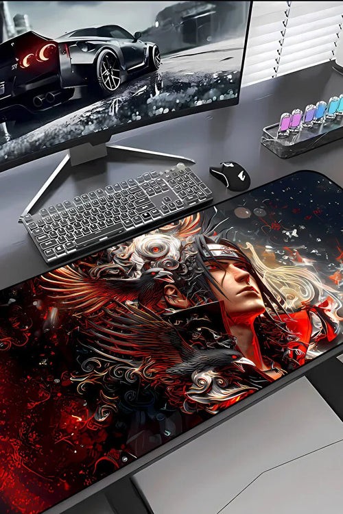 Naruto Itachi Uchiha Karga Desenli Oyuncu Mouse Pad