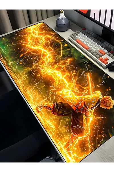 Zenitsu Agatsuma Yıldırım Efektli Oyuncu Mouse Pad