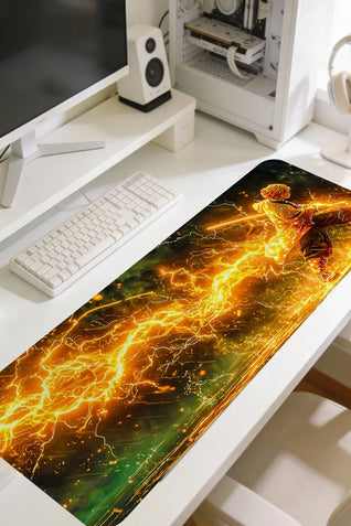 Zenitsu Agatsuma Yıldırım Efektli Oyuncu Mouse Pad